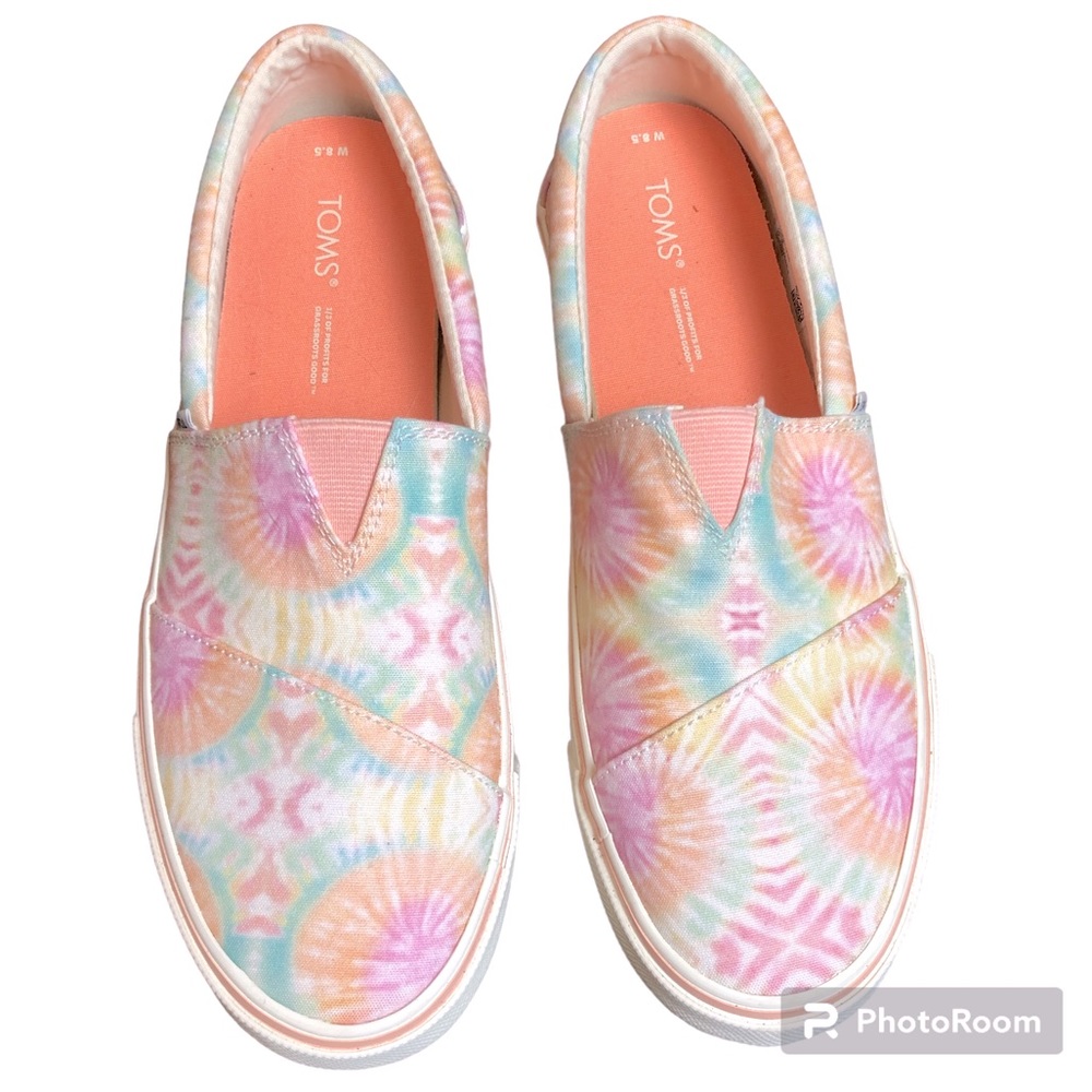 TOMS Alpargata Fenix Tie Dye Slip On Sneakers Womens 8.5 Canvas